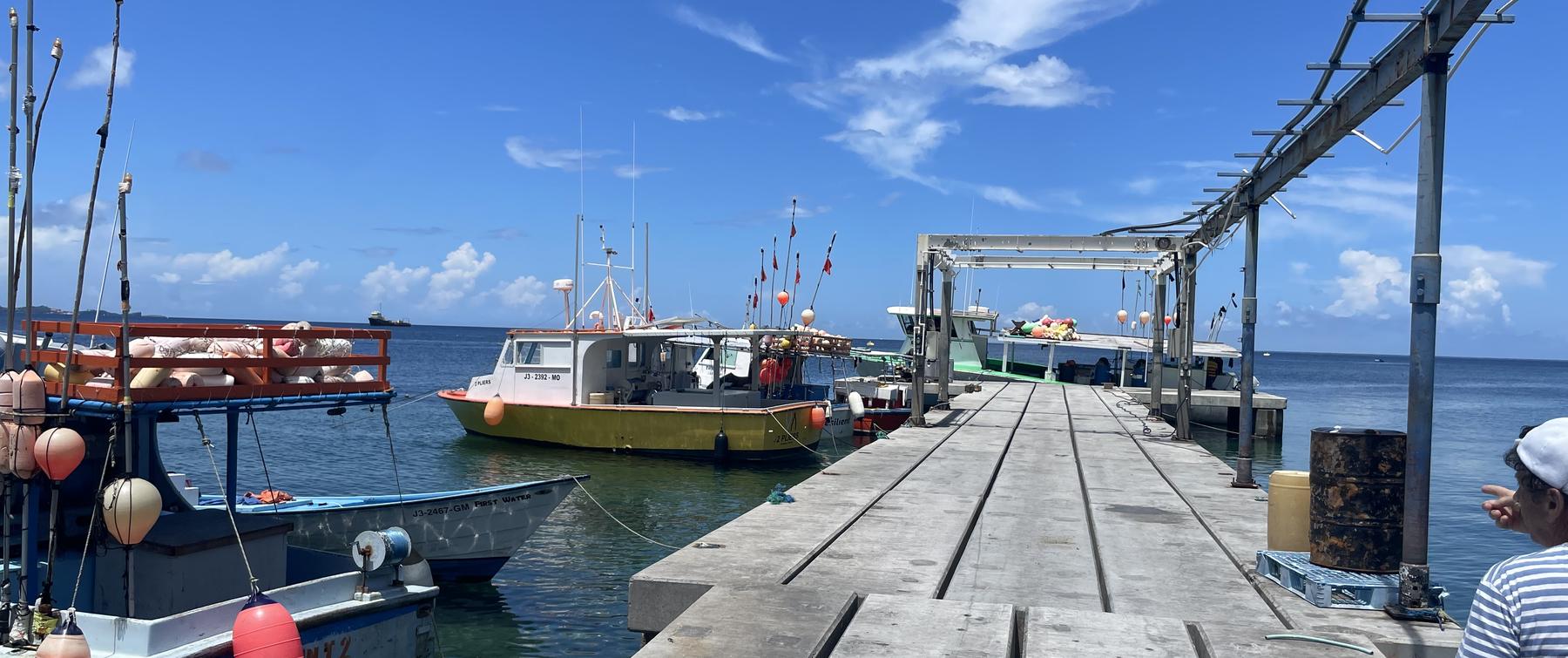 The jetty at Grand Mal with the fleet alongside
