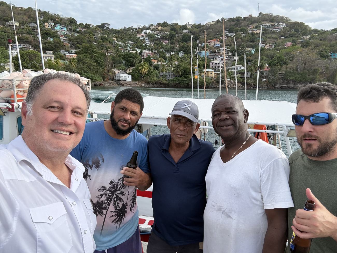 Crew on a boat at Grand Mal